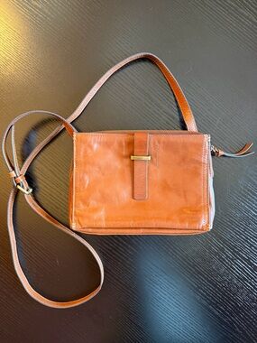 Lodis Cognac Leather Crossbody Bag
